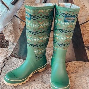 Tall Southwest Pendleton Rain Boots Women’s Size 10